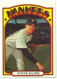 1972 Topps Baseball Cards      467     Steve Kline